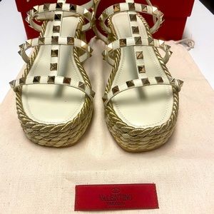 Valentino Garavani Rockstud Espadrille Wedges NWT